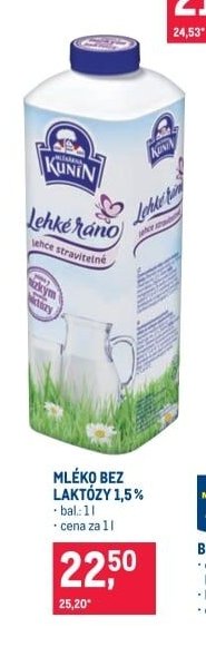 Mléko bez laktózy 1,5%