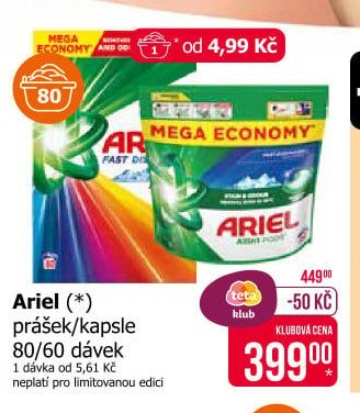 Ariel prášek/kapsle 80/60 dávek