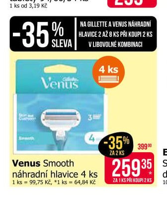 Venus Smooth náhradní hlavice 4 ks