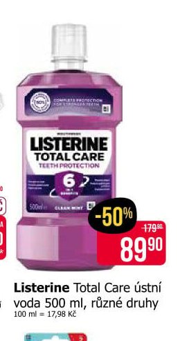 Listerine Total Care ústní voda 500 ml, různé druhy