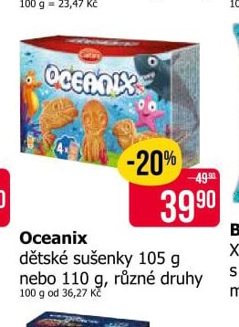 Oceanix dětské sušenky 105 g nebo 110 g, různé druhy