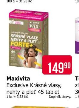 Maxivita Exclusive Krásné vlasy, nehty a pleť 45 tablet
