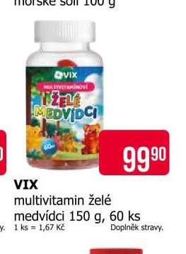 VIX multivitamin želé medvídci 150 g, 60 ks