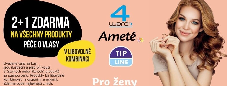 Akce 2+1 zdarma na všechny produkty péče o vlasy v libovolné kombinaci