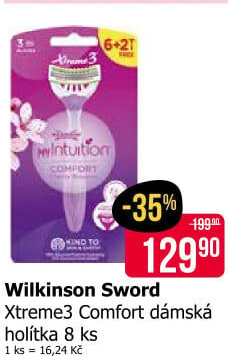 Holítka jednorázová dámská Xtreme 3 Comfort Wilkinson