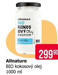 Kokosový olej bio Allnature