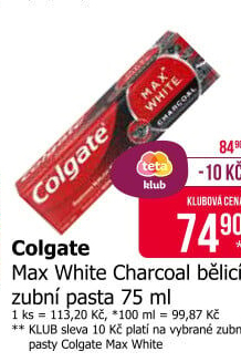 Pasta na zuby Max White Charcoal Colgate