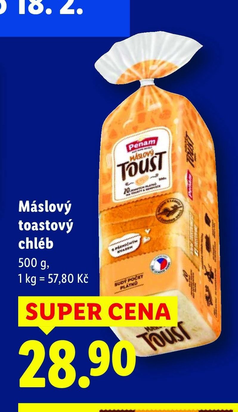 Máslový toastový chléb