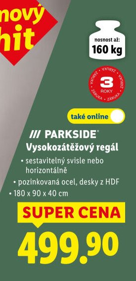PARKSIDE Vysokozátěžový regál - Lidl akcniletaky.com