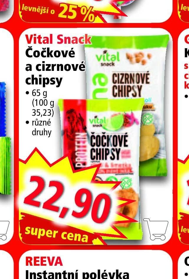 Vital Snack Čočkové a cizrnové chipsy