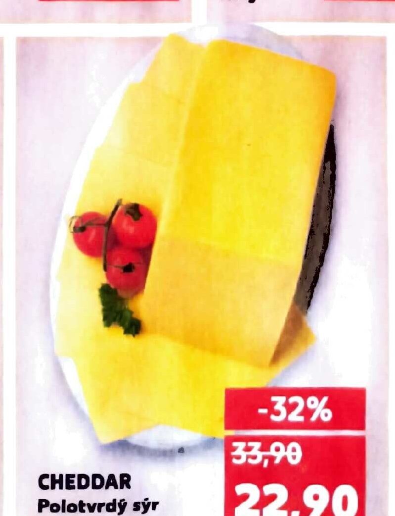CHEDDAR Polotvrdý sýr