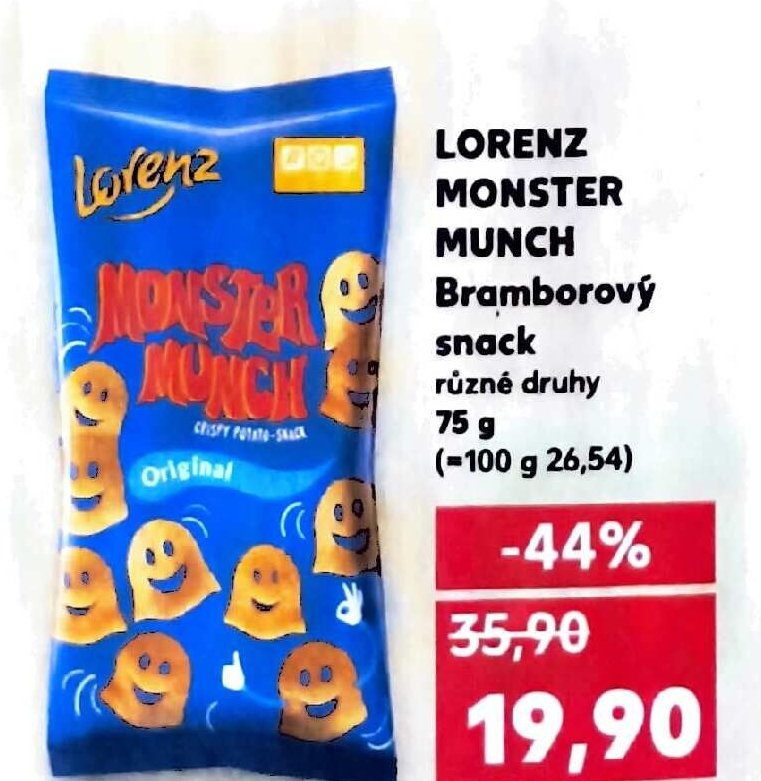 LORENZ MONSTER MUNCH Bramborový snack 75 g