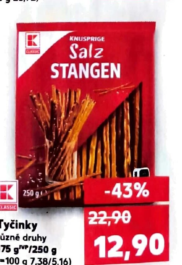 TYČINKY KNUSPRIGE SALZ STANGEN 175 g / 250 g