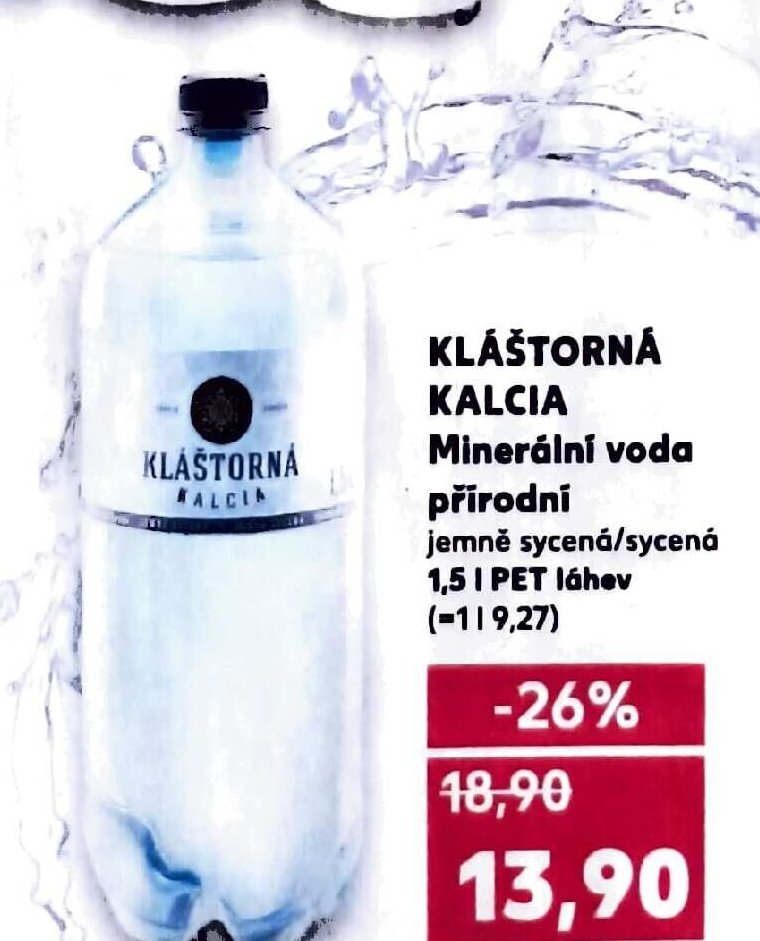 KLÁŠTORNÁ KALCIA Minerální voda přírodní - Kaufland akcniletaky.com