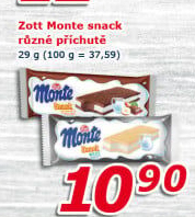 Dezert mléčný Monte Snack Zott