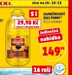 SLUNEČNICOVÝ OLEJ PENNY 5 l