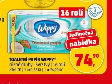 TOALETNÍ PAPÍR WIPPY 16 rolí