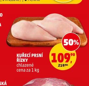 KUŘECÍ PRSNÍ ŘÍZKY chlazené 1 kg