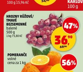 HROZNY RŮŽOVÉ BEZSEMENNÉ 500 g