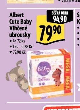 Albert Cute Baby Vlhčené ubrousky