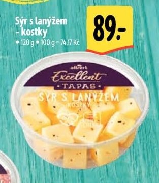 Sýr s lanýžem - kostky