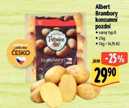 Brambory konzumní pozdní Albert