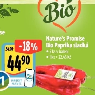 Paprika červená bio Nature'