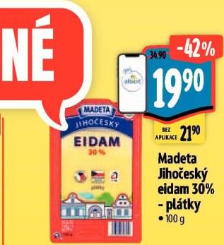 Sýr Eidam Jihočeský 30% Madeta