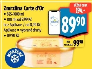 Zmrzlina ve vaničce Carte D'