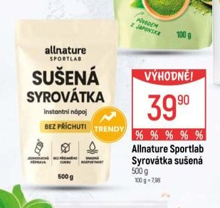 Allnature Sportlab Syrovátka sušená