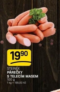 Steinex párečky s telecím masem