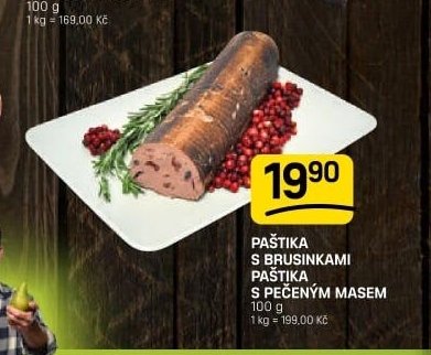 Paštika s brusinkami paštika s pečeným masem