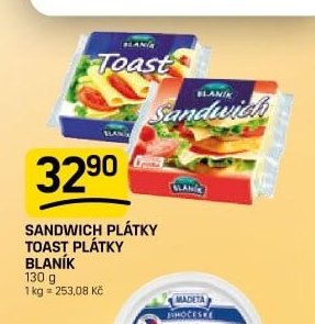 SANDWICH PLÁTKY TOAST PLÁTKY BLANÍK