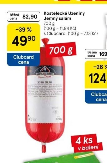 Kostelecké Uzeniny Jemný salám 700 g
