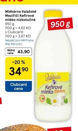 Mlékárna Valašské Meziříčí Kefírové mléko nízkotučné 950 g