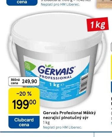Gervais Profesional Měkký nezrající plnotučný sýr 1 kg
