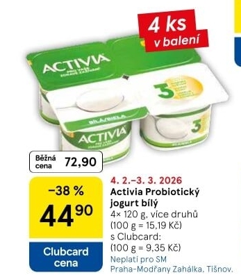 Bílý jogurt Activia Danone