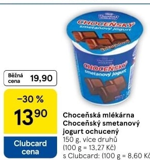 Jogurt smetanový ochucený Choceňský