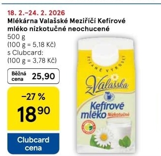 Kefírové mléko neochucené Mlékárna Valašské Meziříčí