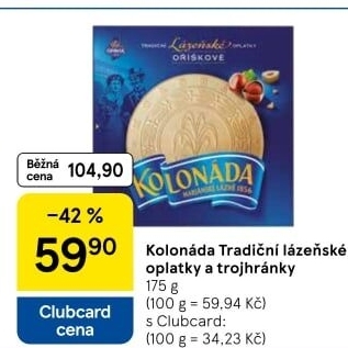 Lázeňské oplatky Kolonáda Opavia