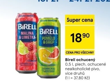 Nealkoholické pivo ochucené Birell