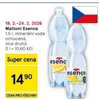 Ochucená voda Mattoni Esence
