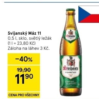 Pivo světlý ležák 11° Svijanský Máz Svijany