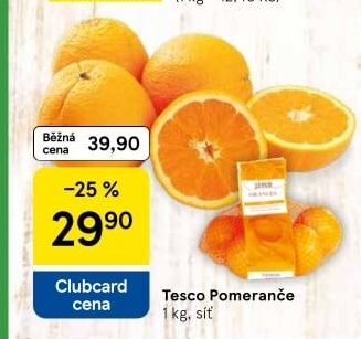 Pomeranče Tesco