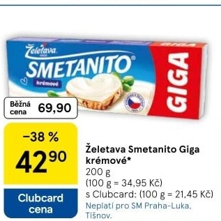 Sýr tavený Smetanito Želetava