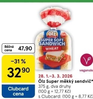 Toustový chléb Sandwich Soft Ölz