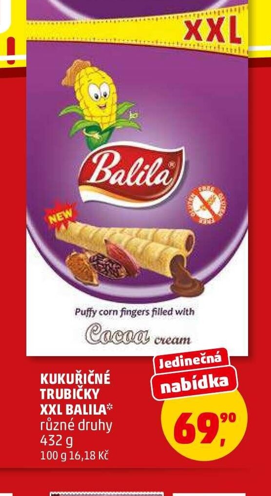 KUKUŘIČNÉ TRUBIČKY XXL BALILA různé druhy 432 g