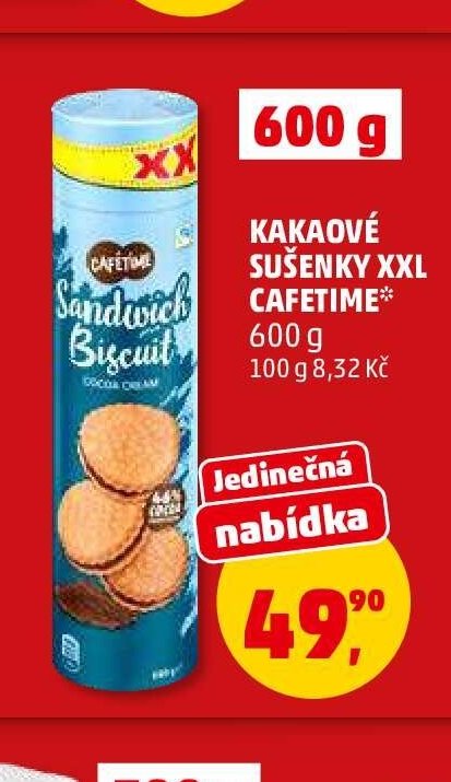 KAKAOVÉ SUŠENKY XXL CAFETIME 600 g