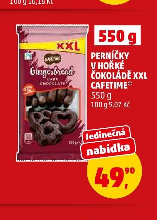 PERNÍČKY V HOŘKÉ ČOKOLÁDĚ XXL CAFETIME 550 g