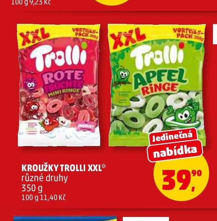 KROUŽKY TROLLI XXL různé druhy 350 g